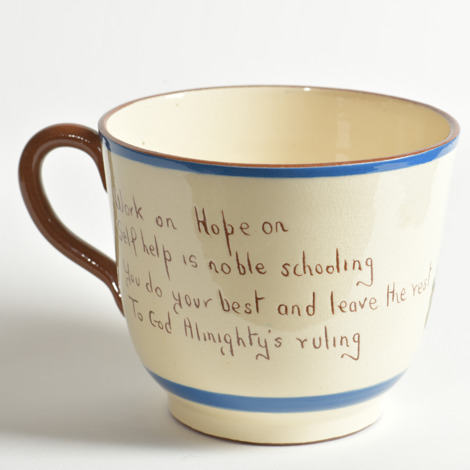 Text on cup