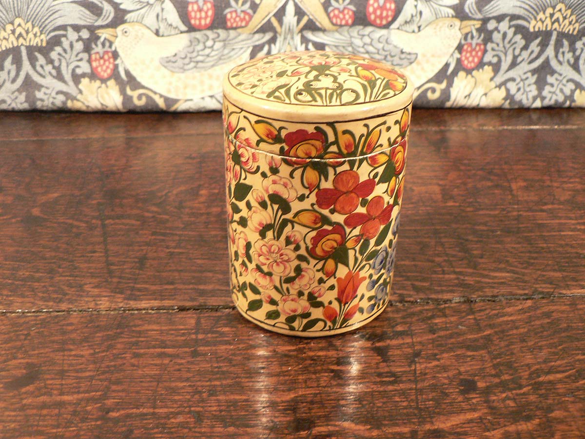 Papier Mâché cylindrical box