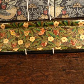 Papier Mâché strawberry and hummingbird tray