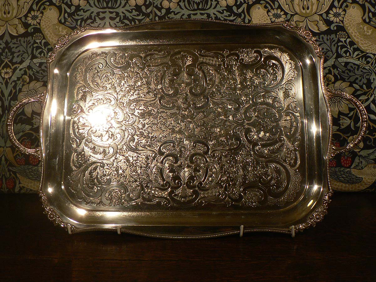 Viners silver plate twin-handled serving tray 