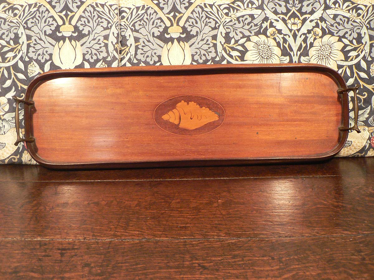 Sheraton inlaid timber gallery tray